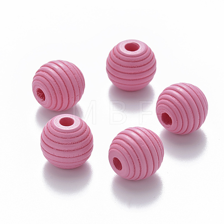 Painted Natural Wood Beehive European Beads WOOD-Q040-019A-A02-1