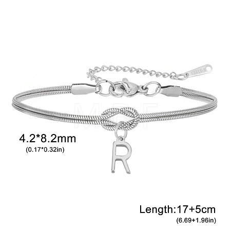 304 Stainless Steel Initial Charm Bracelets FS-WGD8E41-41-1