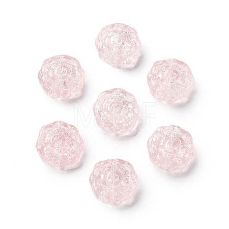 Spray Painted Transparent Glass Beads GLAA-D038-01K-1