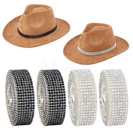 4Rolls 2 Colors Self Adhesive Glass Rhinestone Tape DIY-HS0002-47-1