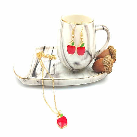 Fruits Alloy Enamel Pendant & Dangle Earrings Sets WGD4C05-02-1