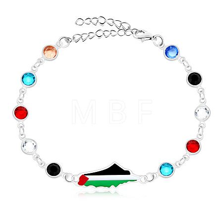 Palestine Map 304 Stainless Steel Enamel Link Bracelets FS-WGEA228-22-1
