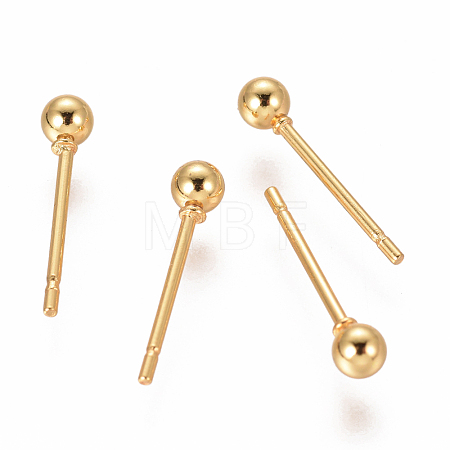 304 Stainless Steel Ball Stud Earrings EJEW-F237-01A-G-1