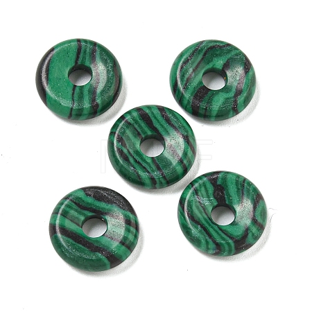 Synthetic Malachite Donut/Pi Disc Charms G-G142-01C-1