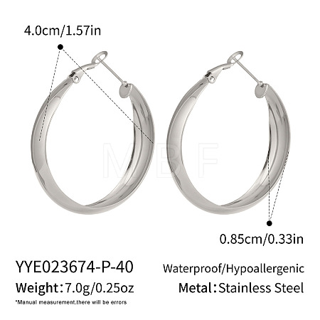 304 Stainless Steel Hoop Earrings UF4062-5-1