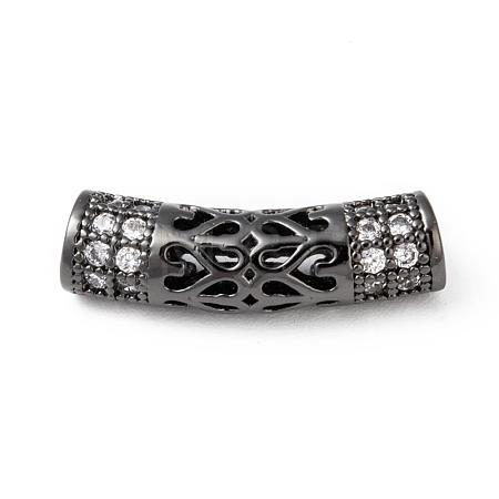 Brass Micro Pave Cubic Zirconia Beads ZIRC-F001-66B-1