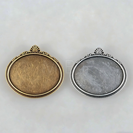Vintage Alloy Brooch Cabochon Bezel Settings PALLOY-N0085-08M-1