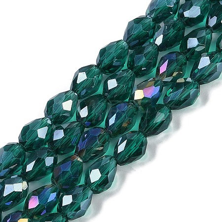 Transparent Electroplate Glass Beads Strands EGLA-N013-T6mm-B24-1