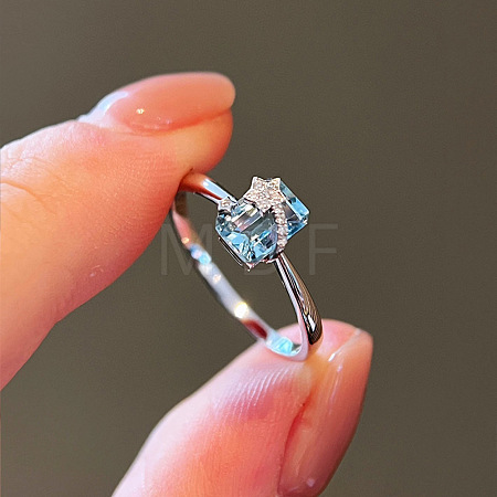 925 Sterling Silver with Cubic Zirconia Finger Rings FS-WGFD4D7-04-1