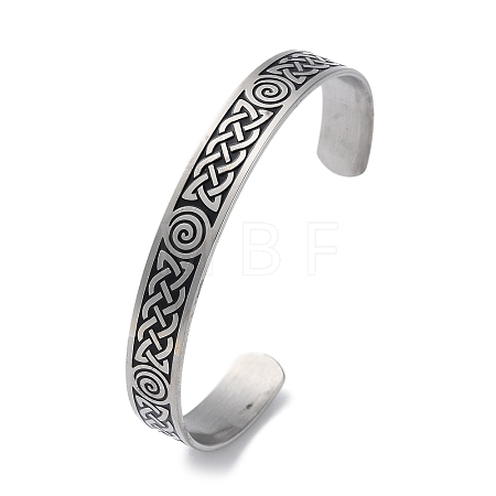 304 Stainless Steel Cuff Bangles BJEW-P307-02A-P-1