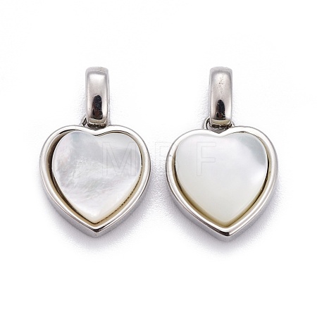 Natural White Shell Mother of Pearl Shell Pendants BSHE-F011-05A-P-1
