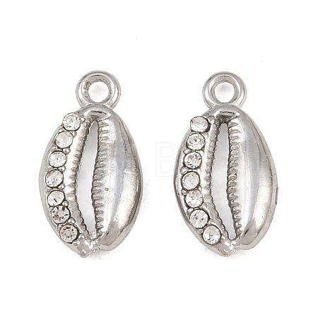 304 Stainless Steel with Crystal Rhinestone Charms RB-CBABFDA-11E-P-1