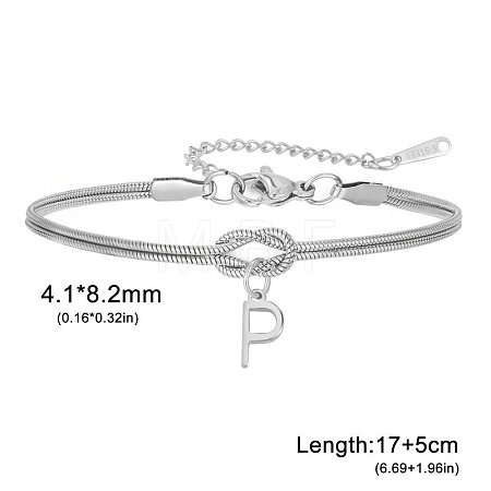 304 Stainless Steel Initial Charm Bracelets FS-WGD8E41-37-1