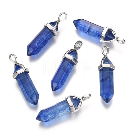 Watermelon Stone Glass Pointed Pendants X-G-F295-03L-1
