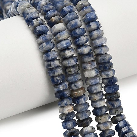 Natural Blue Spot Jasper Beads Strands G-G317-A11-3x6mm-1