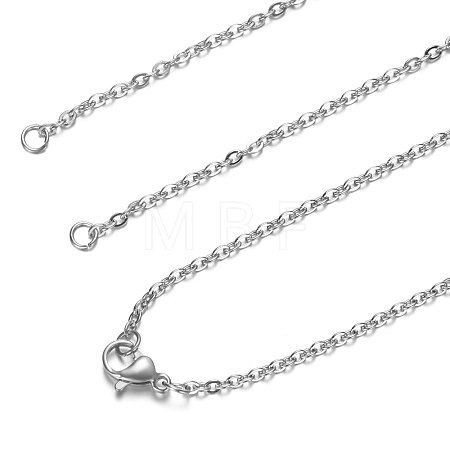 Tarnish Resistant 304 Stainless Steel Cable Chain Necklace Making STAS-T040-PJ208-1-54-1