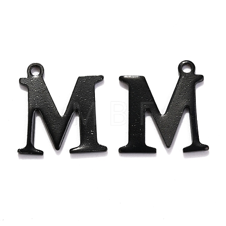 304 Stainless Steel Alphabet Charms STAS-H122-M-EB-1