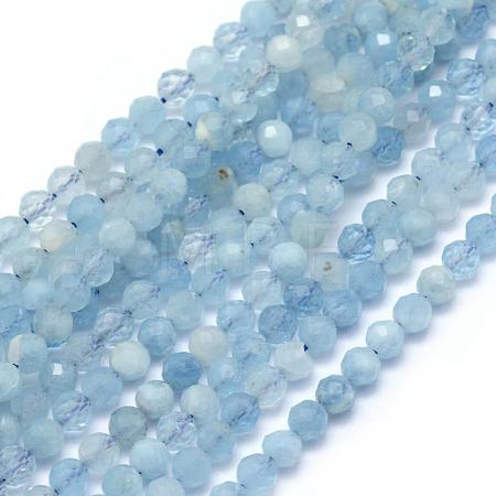 Natural Aquamarine Beads Strands G-E411-19B-4mm-1