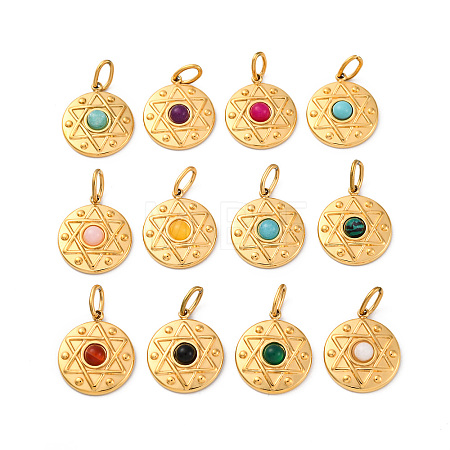 Mixed Gemstone Pendants STAS-M110-03G-1