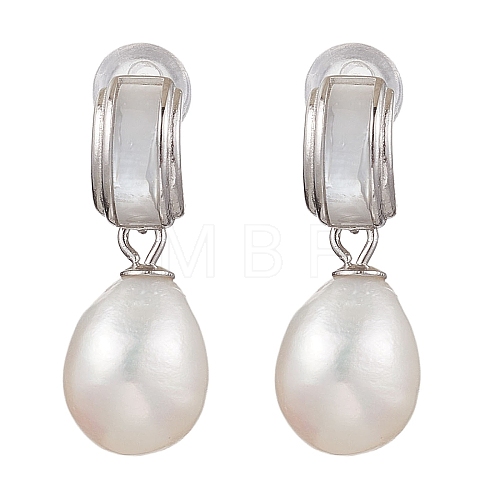 Natural Pearl Ear Studs EJEW-P286-16P-1