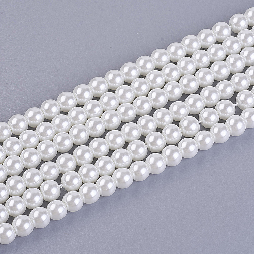 Eco-Friendly Dyed Glass Pearl Round Beads Strands HY-A008-6mm-RB001-1