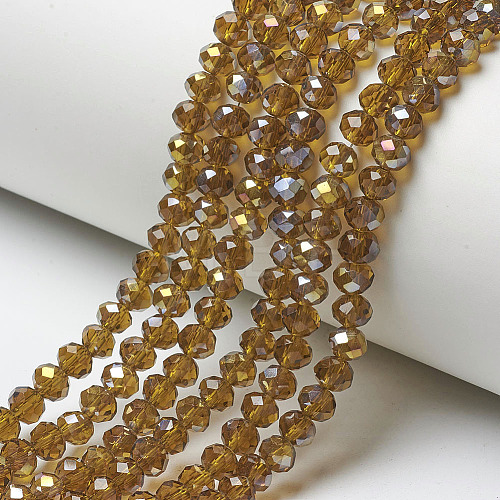 Electroplate Transparent Glass Beads Strands EGLA-A034-T3mm-H07-1