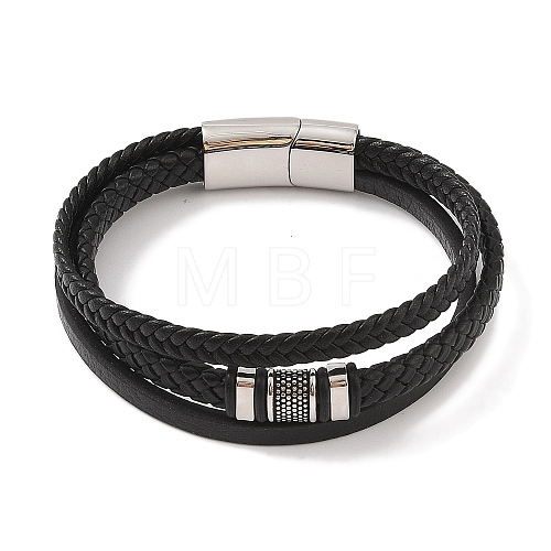 Braided Microfiber Leather Multi-strand Bracelets BJEW-B096-03B-1