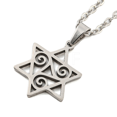 201 Stainless Steel Pendant Necklaces NJEW-H030-07P-1