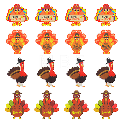 16Pcs 4 Styles Thanksgiving Day Opaque Acrylic Pendants SACR-SC0001-18-1