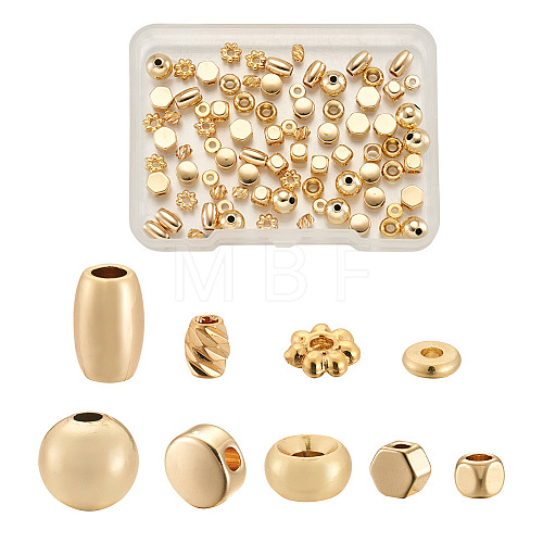 Craftdady 90Pcs 9 Style Brass Spacer Beads KK-CD0001-16G-1