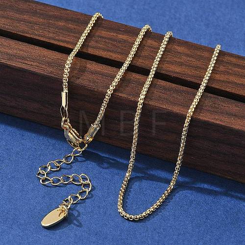 1.5mm Brass Box Chain Necklaces KK-K398-29G-1