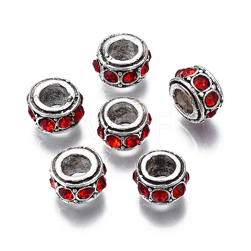 Alloy Rhinestone European Beads MPDL-Q212-001F-RS-1