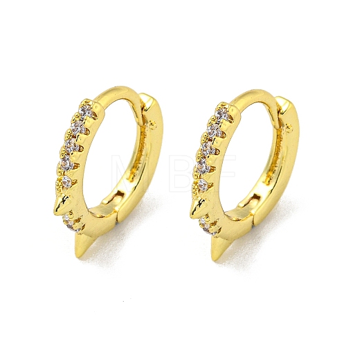 Brass Micro Pave Cubic Zirconia Hoop Earring EJEW-C088-07A-G-1