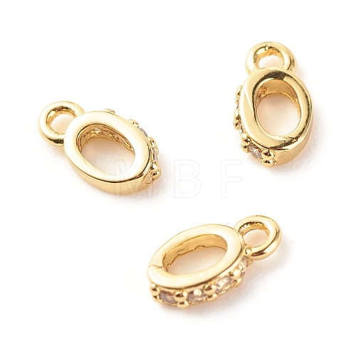 Brass Micro Pave Clear Cubic Zirconia Charms ZIRC-P094-11G-RS-1