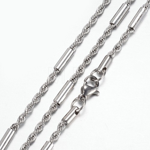 304 Stainless Steel Rope Chain Necklaces STAS-G083-12P-1