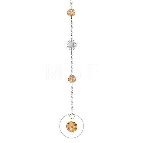 Crystal Glass & Brass Sun Catcher Pendant PW-WG89C1A-07-1