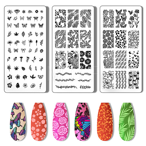 Stainless Steel DIY Nail Art Templates MRMJ-WH0092-004-1