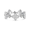 Anti-Tarnish Clear Cubic Zirconia Clover Finger Rings RJEW-Q814-07P-1