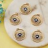 5Pcs Brass Micro Pave Cubic Zirconia Pendants ZIRC-SZ0002-71A-3