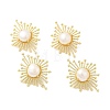 Natural Pearl Sun Stud Earings KK-M251-21G-2