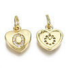 Brass Micro Pave Clear Cubic Zirconia Charms KK-N227-34O-NF-2