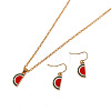 Alloy Enamel Pendant Necklaces & Dangle Earrings Sets for Women PW-WGBD6F2-04-1