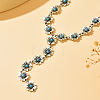 Vintage Alloy & Synthetic Turquoise Flower Y Necklaces for Women WGD1AD6-01-2