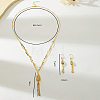 Iron Teardrop Tassels Earrings & Pendant Necklaces Set for Women AK6196-2