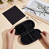 1Pc Oval PU Leather & Velvet Glasses Case AJEW-CN0007-22-3