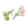 4Pcs 4 Styles Glass Seed Beads & Resin Pendant Decorations HJEW-MZ00409-2