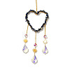 Heart Natural Lapis Lazuli Chips Hanging Ornaments HJEW-G024-01H-2