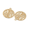 Brass Etched Metal Embellishments Charms KKC-D001-13KCG-2