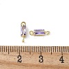 Brass Pave Cubic Zirconia Connector Charms KK-F892-53G-11-3