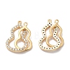 Brass Micro Pave Clear Cubic Zirconia Connector Charms KK-B074-08G-3